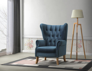 ACME 59518 Adonis Accent Chair, Azure Blue Velvet ACME Furniture