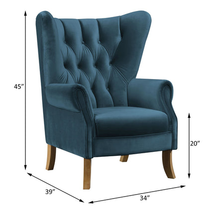 ACME 59518 Adonis Accent Chair, Azure Blue Velvet
