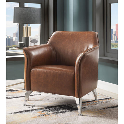 ACME 59521 Teague Accent Chair, Brown PU