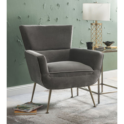ACME 59522 Varik Accent Chair, Gray Velvet