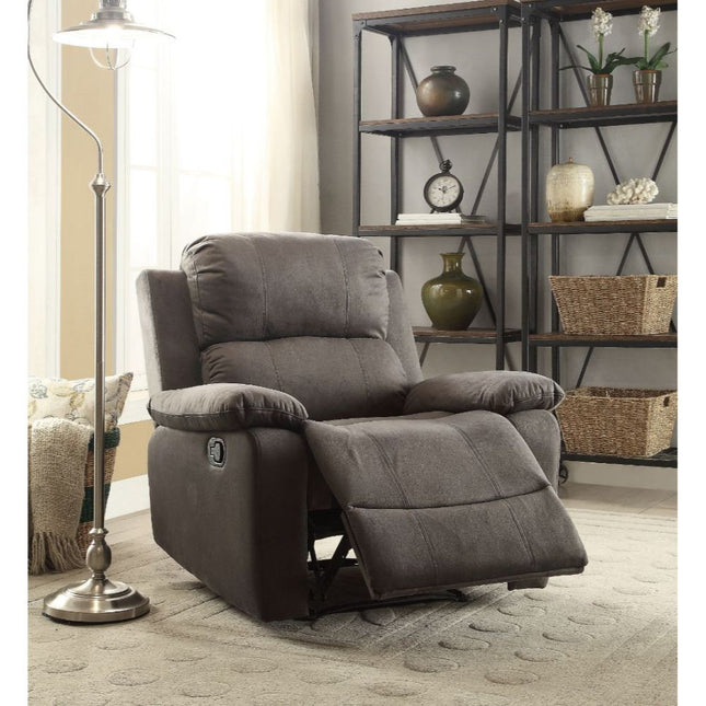 ACME 59525 Bina Recliner, Charcoal Polished Microfiber