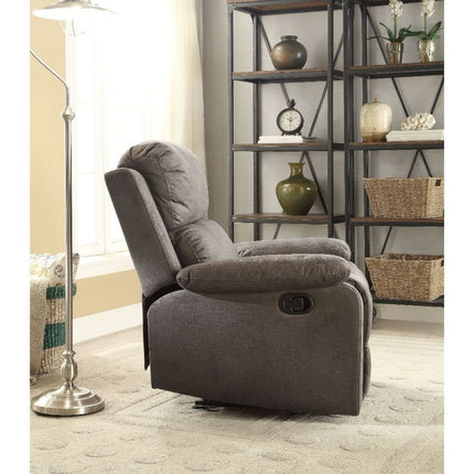 ACME 59525 Bina Recliner, Charcoal Polished Microfiber