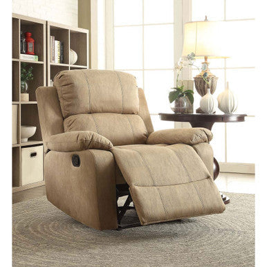 ACME 59526 Bina Recliner, Light Brown Polished Microfiber ACME Furniture