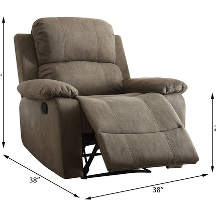 ACME 59528 Bina Recliner, Gray Polished Microfiber