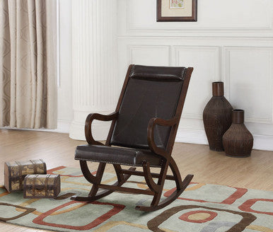 ACME 59535 Triton Rocking Chair, Espresso PU & Walnut ACME Furniture