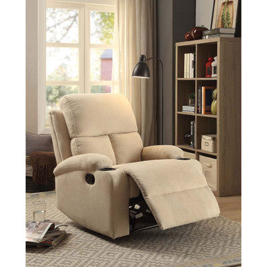 ACME 59551 Rosia Recliner, Beige Velvet ACME Furniture
