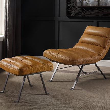 ACME 59650 Bison Accent Chair, Toffee Top Grain Leather