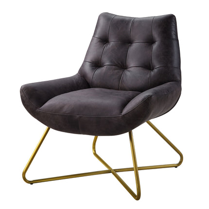 ACME 59666 Dhalsim Accent Chair, Antique Ebony Top Grain Leather