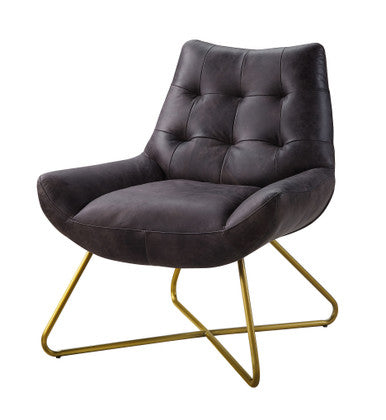ACME 59666 Dhalsim Accent Chair, Antique Ebony Top Grain Leather ACME Furniture