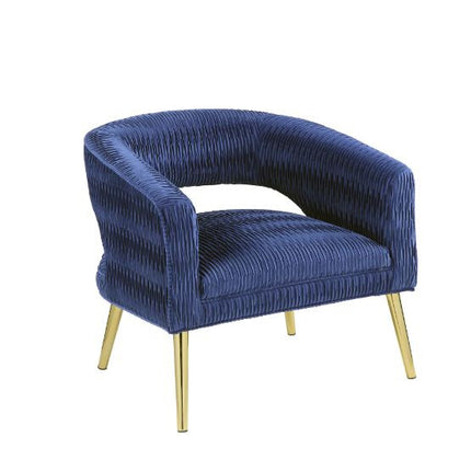 ACME 59675 Aistil Accent Chair, Blue Velvet & Gold Finish
