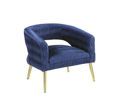 ACME 59675 Aistil Accent Chair, Blue Velvet & Gold Finish ACME Furniture