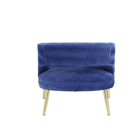 ACME 59675 Aistil Accent Chair, Blue Velvet & Gold Finish
