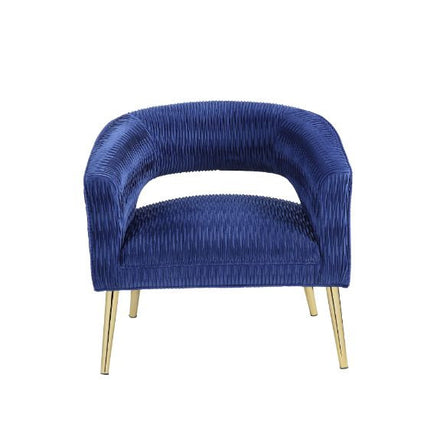 ACME 59675 Aistil Accent Chair, Blue Velvet & Gold Finish
