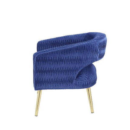 ACME 59675 Aistil Accent Chair, Blue Velvet & Gold Finish