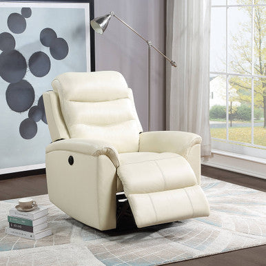 ACME 59692 Ava Recliner (Power Motion), Beige Top Grain Leather Match ACME Furniture