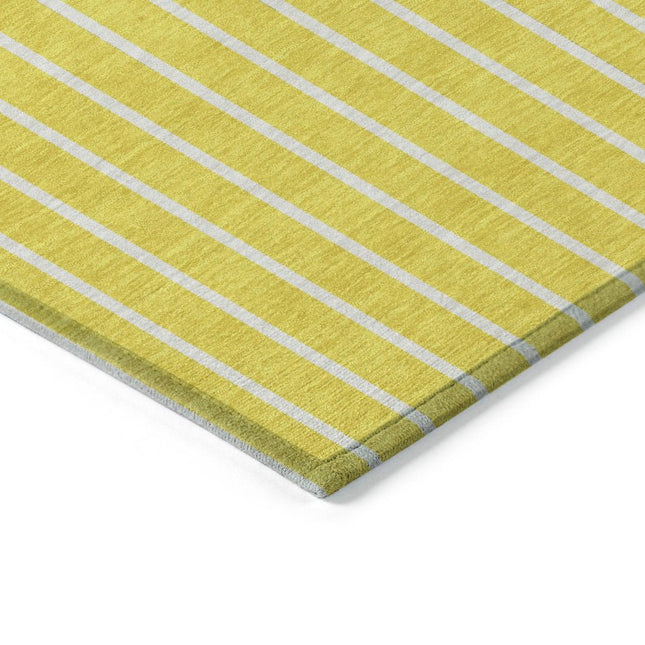 9' X 12' Yellow And Blue Striped Washable Indoor Outdoor Area Rug HomeRoots