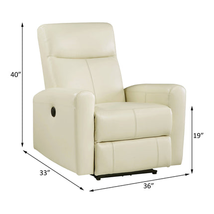 ACME 59772 Blane Recliner (Power Motion), Beige Top Grain Leather Match