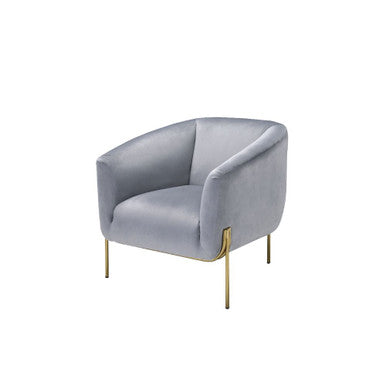 ACME 59790 Carlson Accent Chair, Gray Velvet & Gold ACME Furniture