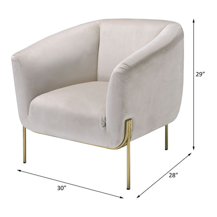 ACME 59792 Carlson Accent Chair, Beige Velvet & Chrome