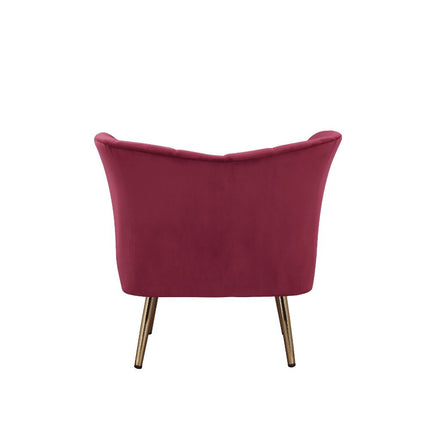ACME 59795 Reese Accent Chair, Burgundy Velvet & Gold