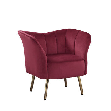 ACME 59795 Reese Accent Chair, Burgundy Velvet & Gold ACME Furniture