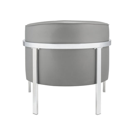 ACME 59811 Tiarnan Accent Chair, Vintage Gray PU & Chrome