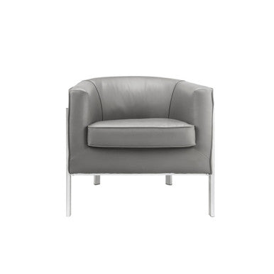 ACME 59811 Tiarnan Accent Chair, Vintage Gray PU & Chrome ACME Furniture