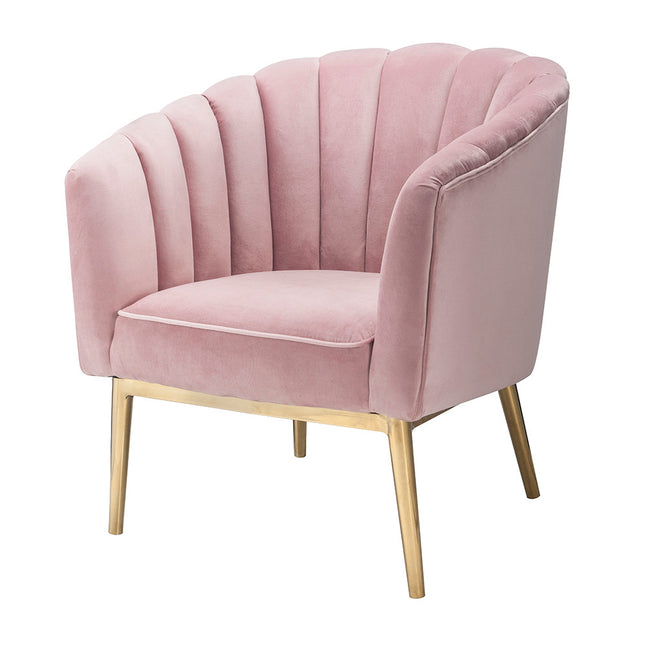 ACME 59814 Colla Accent Chair, Blush Pink Velvet & Gold