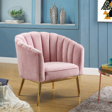 ACME 59814 Colla Accent Chair, Blush Pink Velvet & Gold ACME Furniture