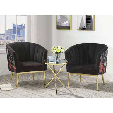 ACME 59817 Colla Accent Chair, Gray Velvet & Gold ACME Furniture