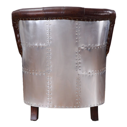 ACME 59830 Brancaster Vintage Brown & Aluminum Accent Chair