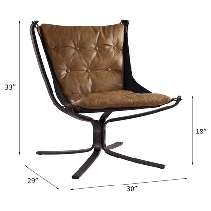 ACME 59831 Carney Accent Chair, Coffee Top Grain Leather