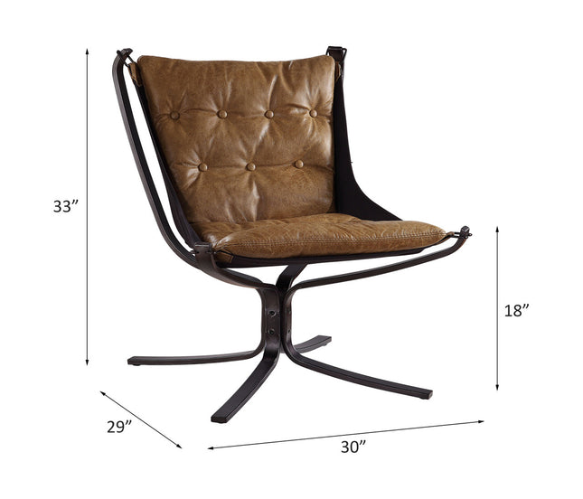 ACME 59831 Carney Accent Chair, Coffee Top Grain Leather