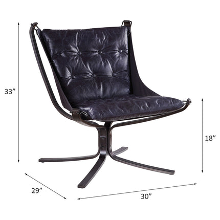 ACME 59832 Carney Accent Chair, Vintage Blue Top Grain Leather