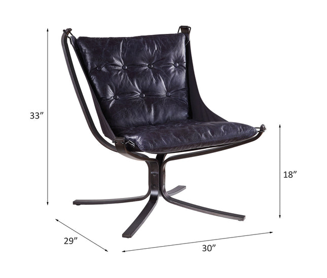 ACME 59832 Carney Accent Chair, Vintage Blue Top Grain Leather