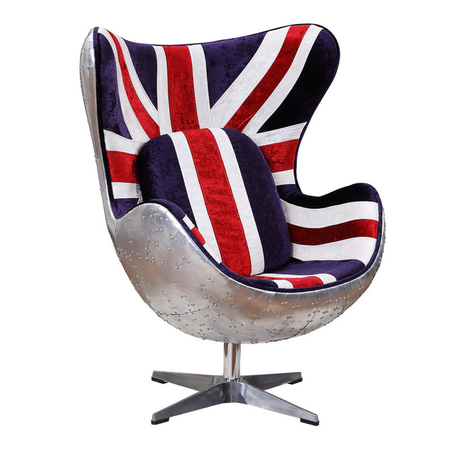 ACME 59835 Brancaster Pattern Fabric & Aluminum Accent Chair