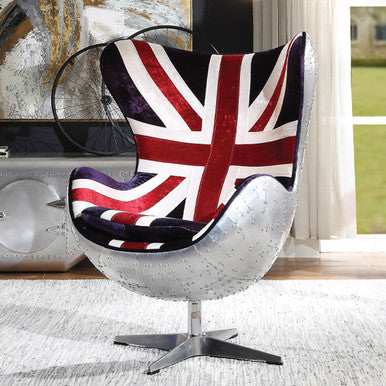 ACME 59835 Brancaster Pattern Fabric & Aluminum Accent Chair ACME Furniture