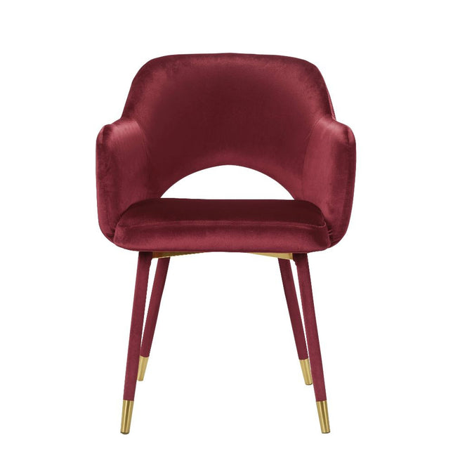 ACME 59850 Applewood Accent Chair, Bordeaux-Red Velvet & Gold