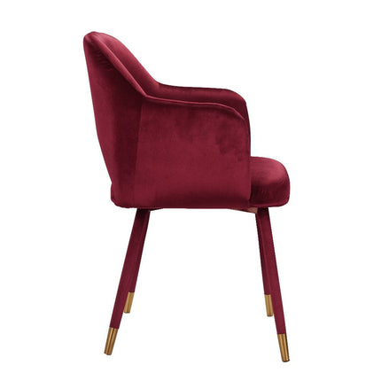 ACME 59850 Applewood Accent Chair, Bordeaux-Red Velvet & Gold