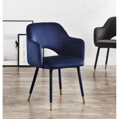 ACME 59852 Applewood Accent Chair, Ocean Blue Velvet & Gold ACME Furniture