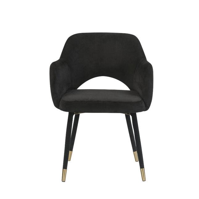 ACME 59854 Applewood Accent Chair, Black Velvet & Gold