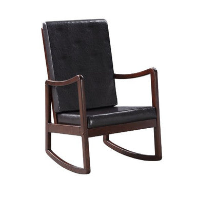 ACME 59935 Raina Rocking Chair, Dark Brown PU & Espresso Finish ACME Furniture