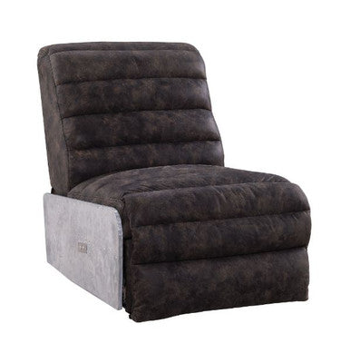 ACME 59941 Okzuil Power Motion Recliner, 2-Tone Gray Top Grain Leather & Aluminum ACME Furniture