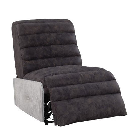 ACME 59941 Okzuil Power Motion Recliner, 2-Tone Gray Top Grain Leather & Aluminum