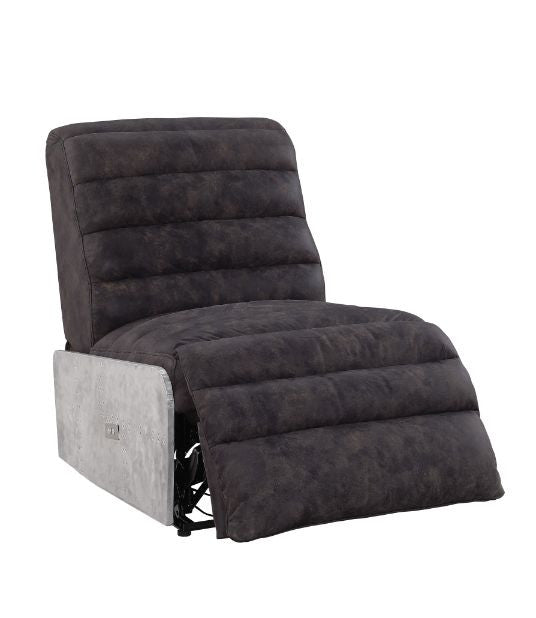 ACME 59941 Okzuil Power Motion Recliner, 2-Tone Gray Top Grain Leather & Aluminum