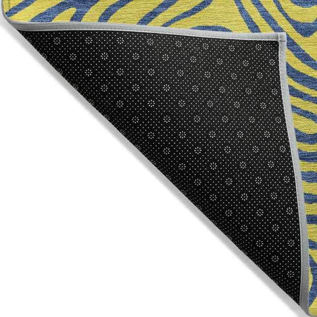 9' X 12' Yellow And Blue Abstract Washable Indoor Outdoor Area Rug HomeRoots
