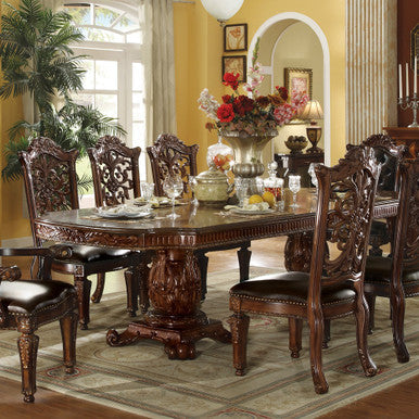 ACME 60000 Vendome Dining Table with Double Pedestal, Cherry (1Set/3Ctn) ACME Furniture