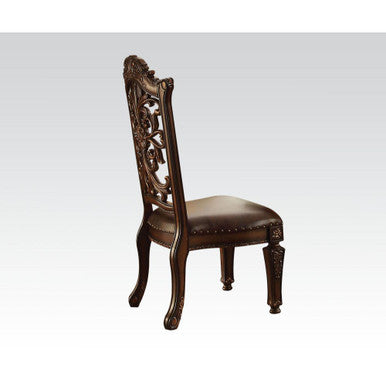 ACME 60003 Vendome Side Chair (Set-2), PU & Cherry ACME Furniture