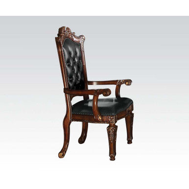 ACME 60004 Vendome Arm Chair (Set-2), PU & Cherry ACME Furniture