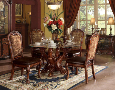 ACME 60010 Dresden Dining Table with Pedestal, Cherry Oak (1Set/2Ctn) ACME Furniture
